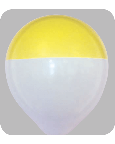 Ballon no. 12 bicolour wit - gele dip