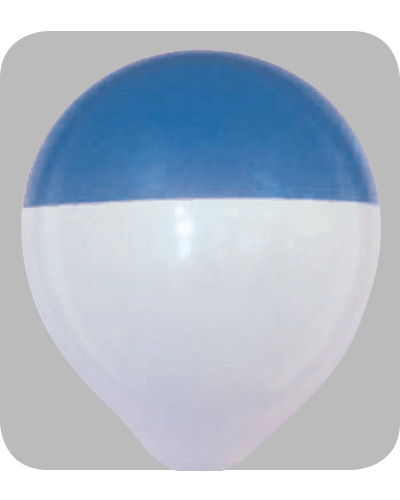 Ballon no. 12 bicolour wit - blauwe dip