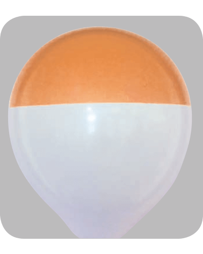 Ballon no. 12 bicolour wit - oranje dip