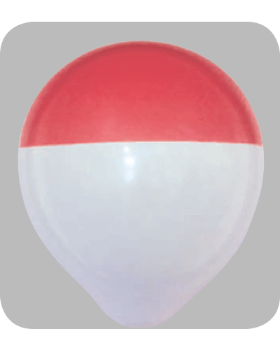 Ballon no. 12 bicolour wit - rode dip