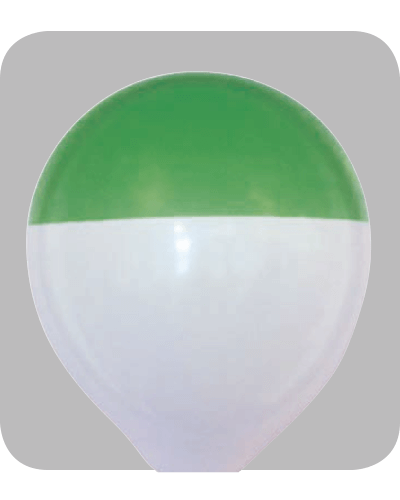 Ballon no. 12 bicolour wit - groene dip