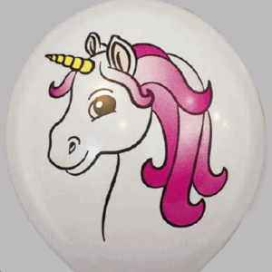 Ballon no. 12 diverse kleuren met unicorn
