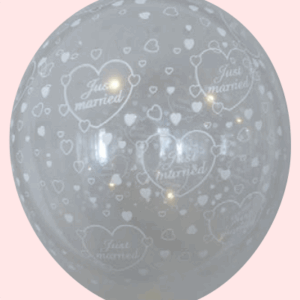 Ballon no. 12 transparant met Just Married