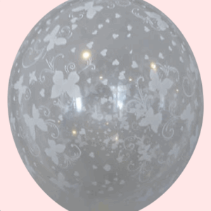 Ballon no. 12 transparant met met vlinders