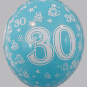 Ballon no. 12 pastel/deco assorti met cijfer 4