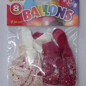 DECORBALLONS rondom bedrukt met harten