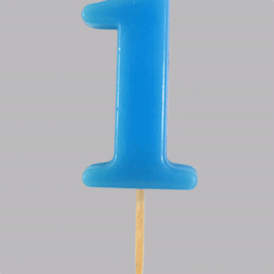 Kaars op prikker no.1 Blauw