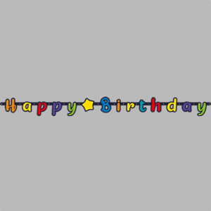 Kartonnen "Happy Birthday" Banner