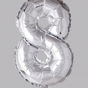 FOLIEBALLON No.8 Zilver 16 inch