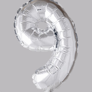 FOLIEBALLON No.9 Zilver 16 inch
