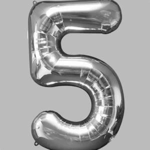 FOLIEBALLON Zilver 34 inch No. 5